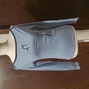 Bluey Womens Long Sleeve Blue And White Stripe Shirt Size Medium
